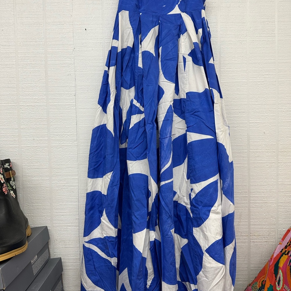 Anthropologie Blue and White Maxi dress